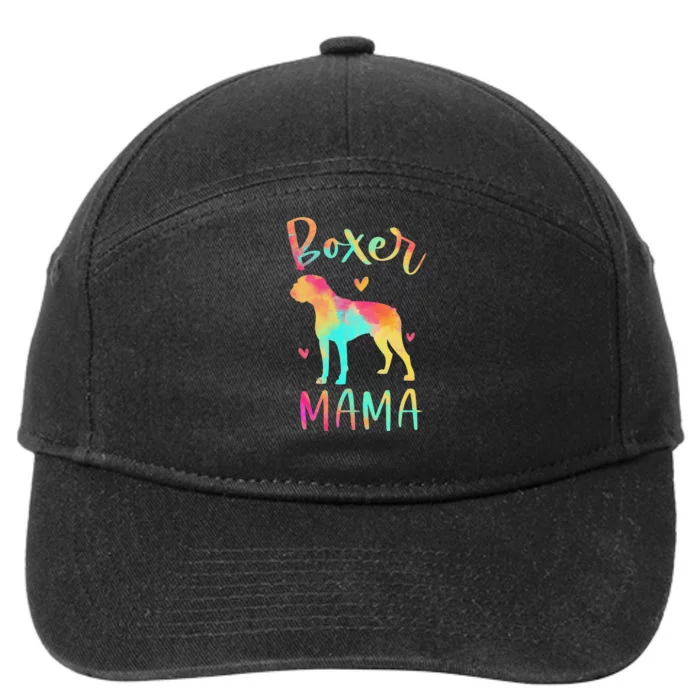 Boxer Mama Colorful Boxer Gifts Dog Mom 7-Panel Snapback Hat