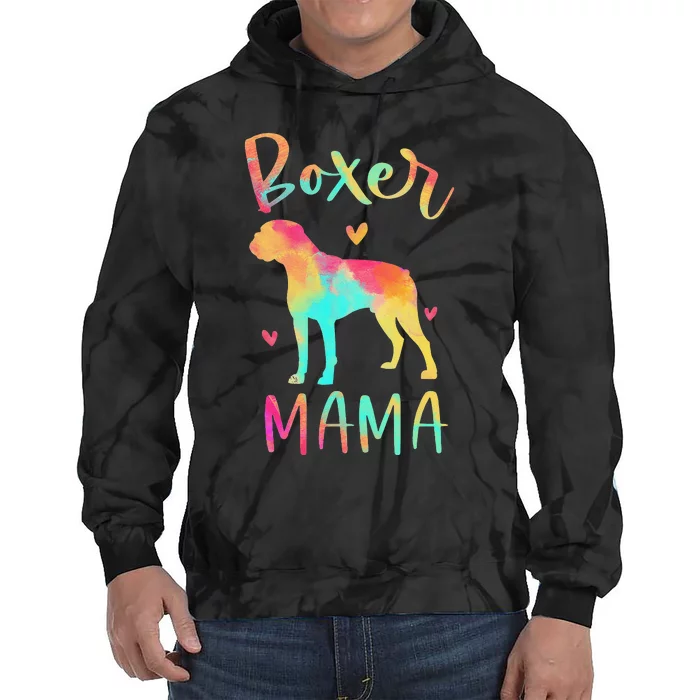 Boxer Mama Colorful Boxer Gifts Dog Mom Tie Dye Hoodie