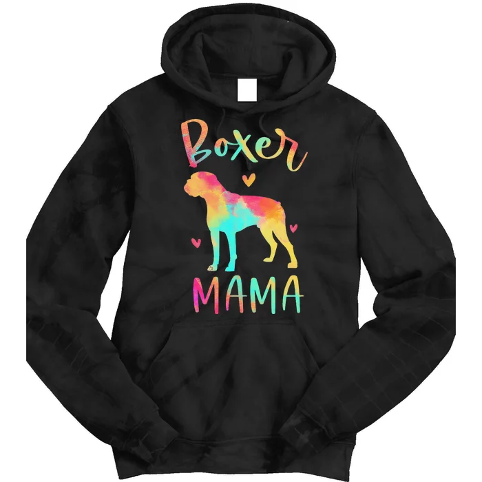 Boxer Mama Colorful Boxer Gifts Dog Mom Tie Dye Hoodie