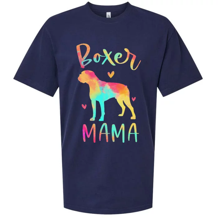 Boxer Mama Colorful Boxer Gifts Dog Mom Sueded Cloud Jersey T-Shirt