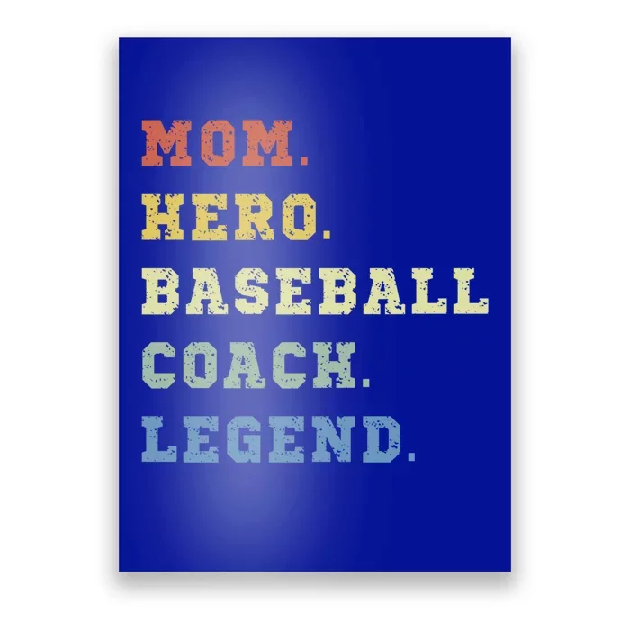 Baseball Mom Coach Gift Poster