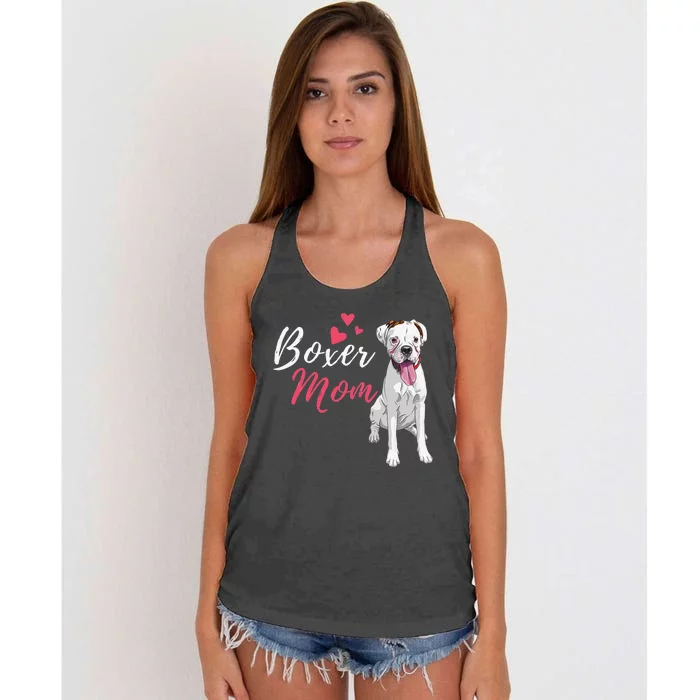 Boxer Mom Cute German Boxer Lover Dog Owner Women's Knotted Racerback Tank