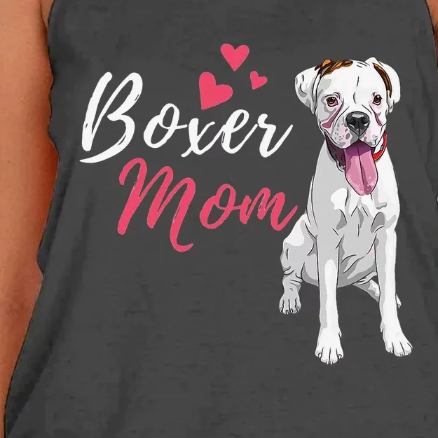 Boxer Mom Cute German Boxer Lover Dog Owner Women's Knotted Racerback Tank