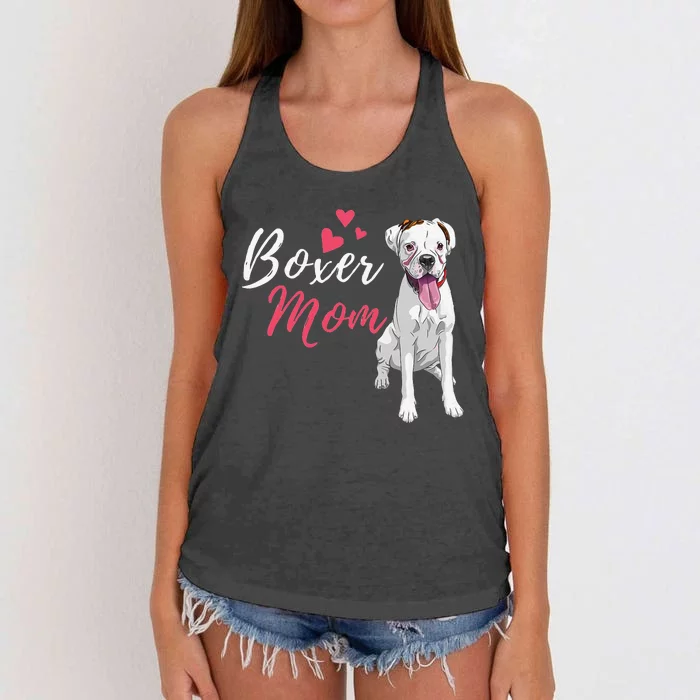 Boxer Mom Cute German Boxer Lover Dog Owner Women's Knotted Racerback Tank