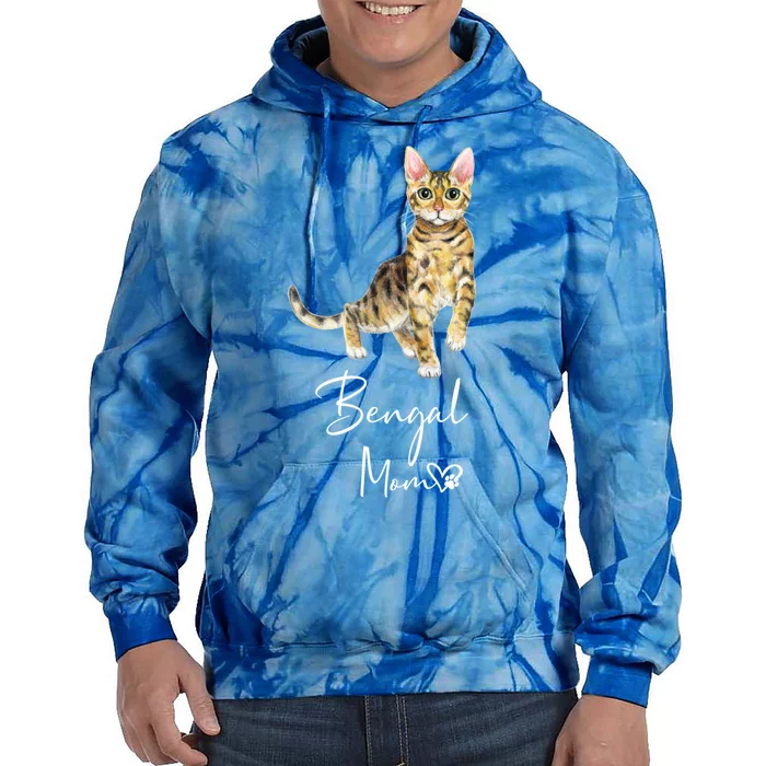 Bengal Mom Cute Cat Mother Kitten Gift Tie Dye Hoodie