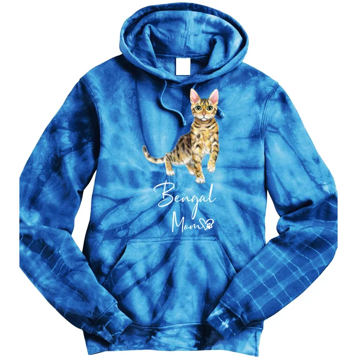 Bengal Mom Cute Cat Mother Kitten Gift Tie Dye Hoodie