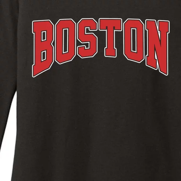 Boston Massachusetts Classic Curve Womens CVC Long Sleeve Shirt