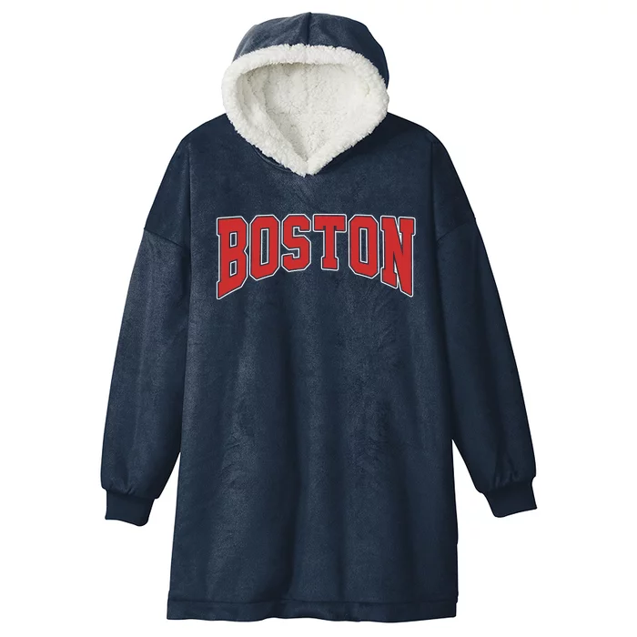 Boston Massachusetts Classic Curve Hooded Wearable Blanket