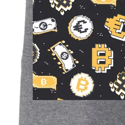 Bitcoin Money Currency Pixel Doggie 3-End Fleece Hoodie