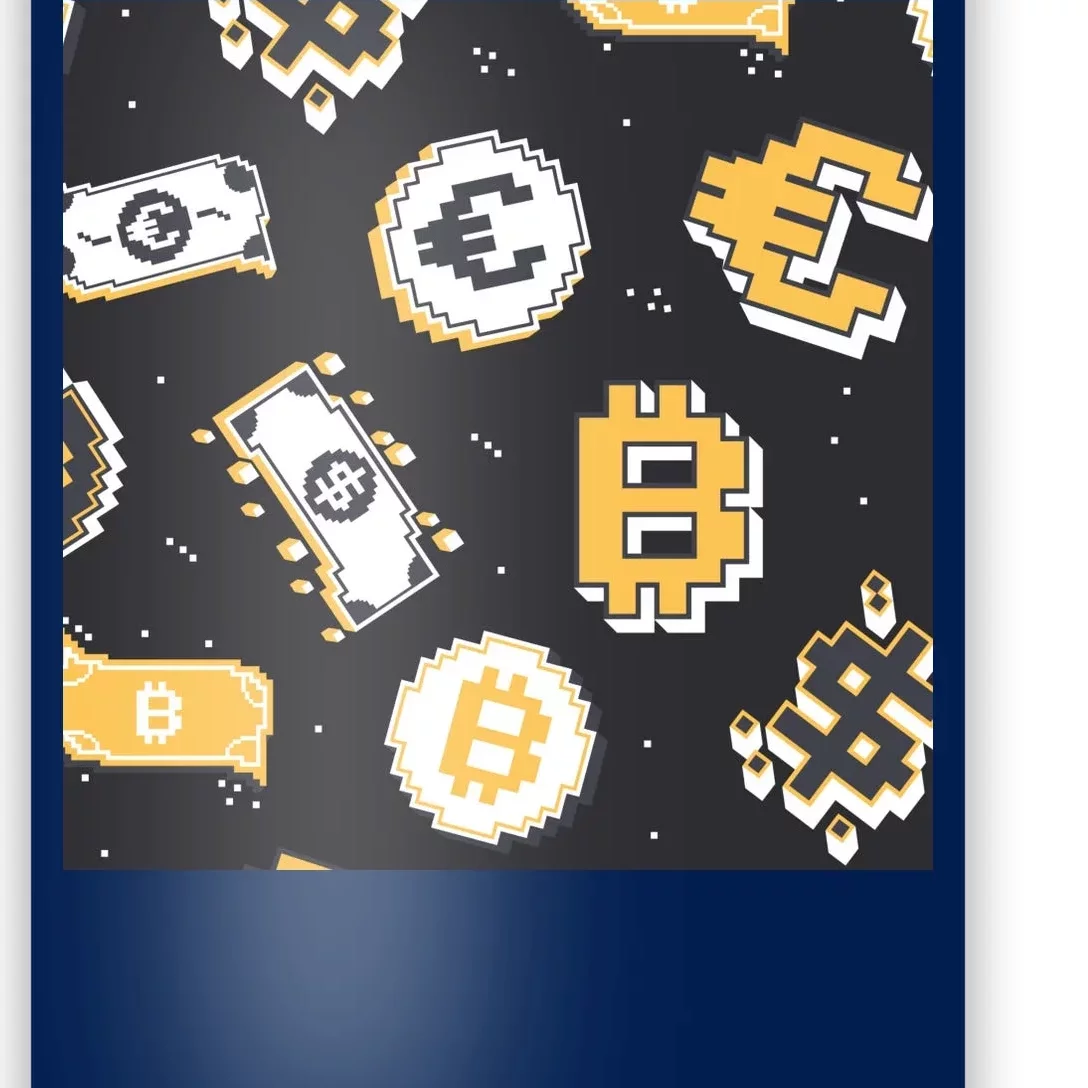 Bitcoin Money Currency Pixel Poster