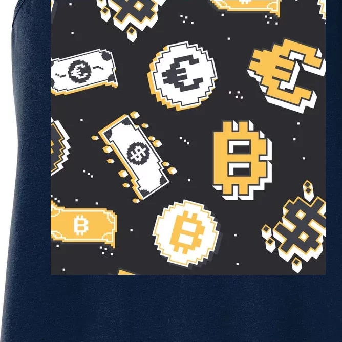 Bitcoin Money Currency Pixel Women's Racerback Tank