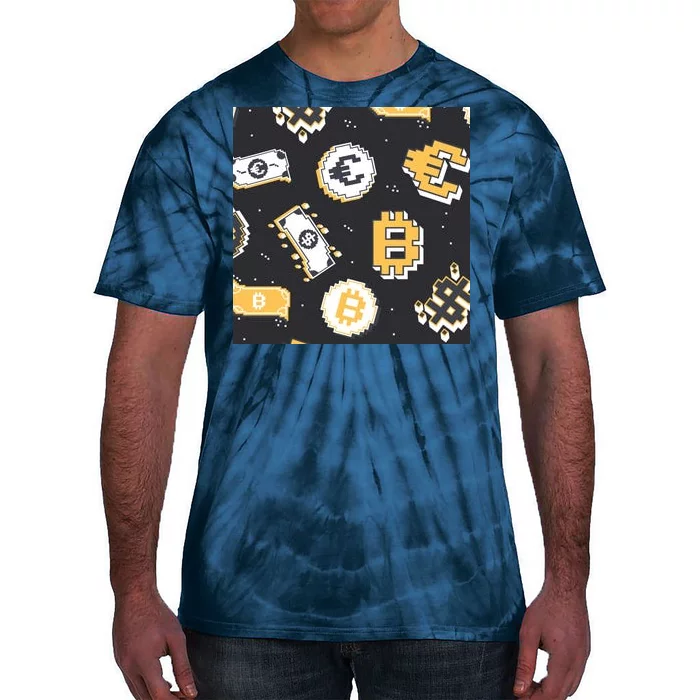 Bitcoin Money Currency Pixel Tie-Dye T-Shirt