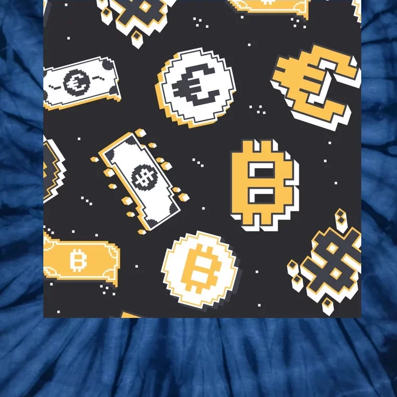 Bitcoin Money Currency Pixel Tie-Dye T-Shirt