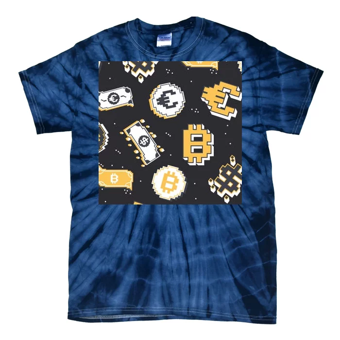 Bitcoin Money Currency Pixel Tie-Dye T-Shirt