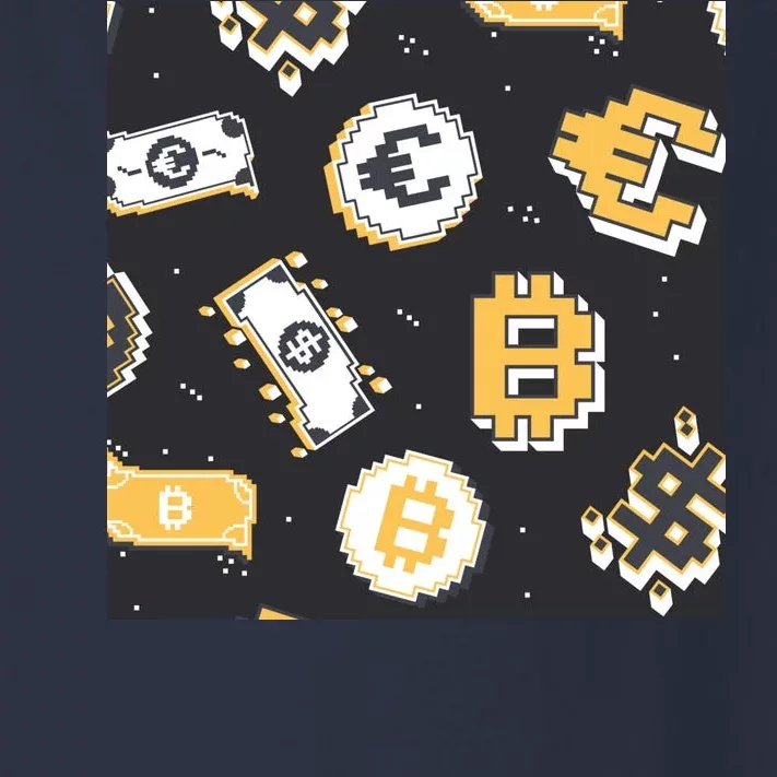 Bitcoin Money Currency Pixel Toddler Long Sleeve Shirt