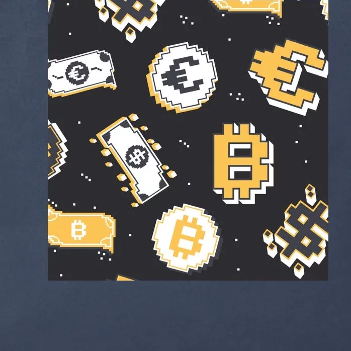 Bitcoin Money Currency Pixel Zip Tote Bag