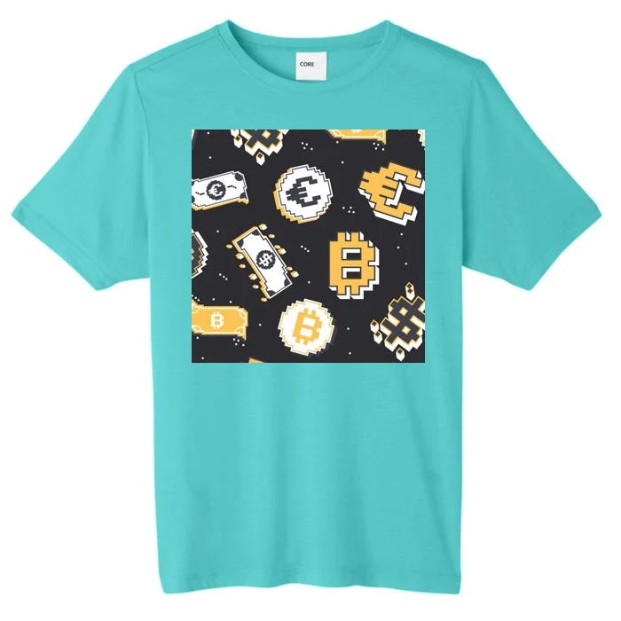 Bitcoin Money Currency Pixel ChromaSoft Performance T-Shirt