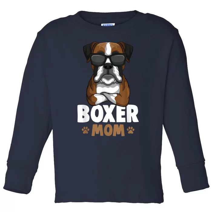 Boxer Mom Dog Women Toddler Long Sleeve Shirt