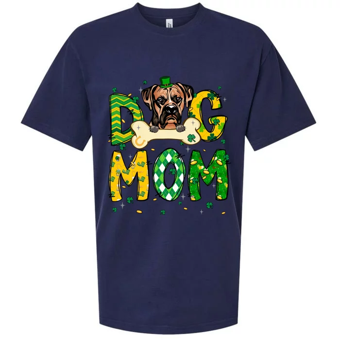 Boxer Mom Dog Mom Shamrock St Patrick's Day Gift Sueded Cloud Jersey T-Shirt