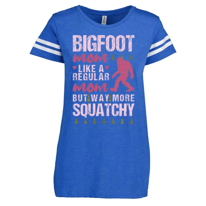 Bigfoot Mothers Day Mom Squatch Funny Sasquatch Distressed Enza Ladies Jersey Football T-Shirt