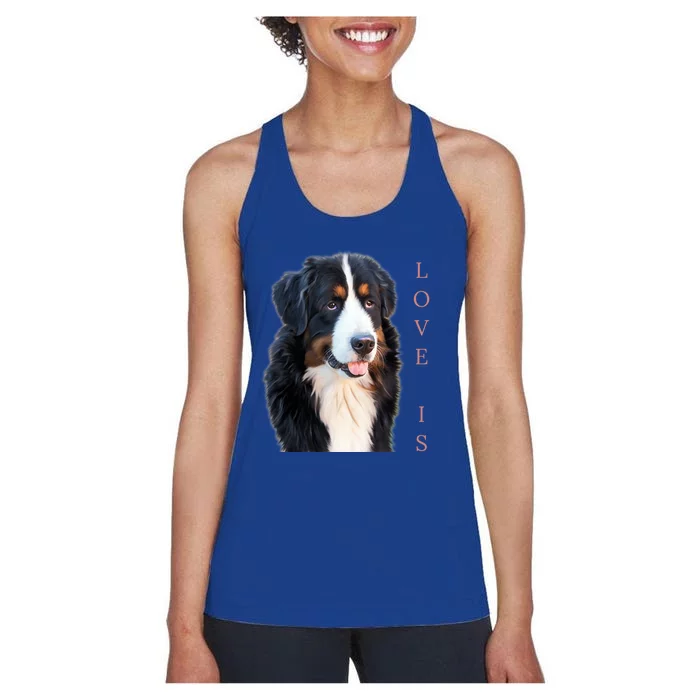 Bernese Mountain Dog Gift Dog Mom Love Gift Women's Racerback Tank