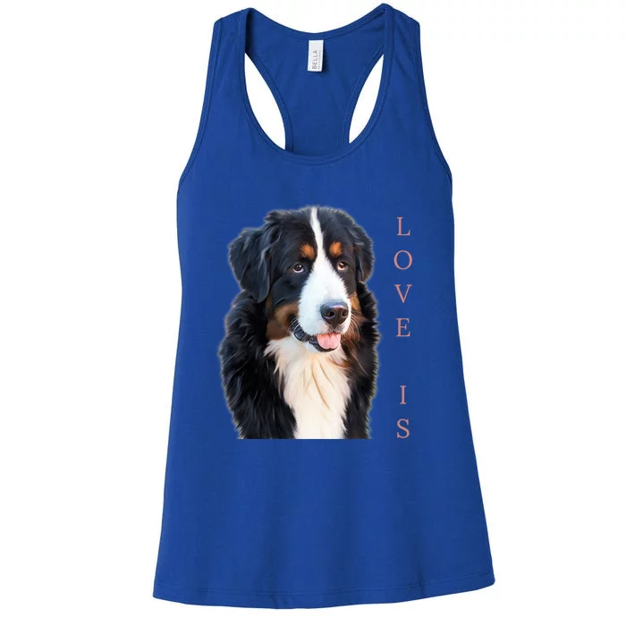 Bernese Mountain Dog Gift Dog Mom Love Gift Women's Racerback Tank