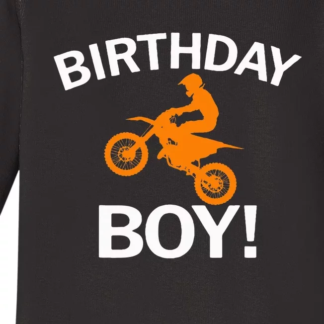 Birthday MX Dirt Bike Motocross Baby Long Sleeve Bodysuit