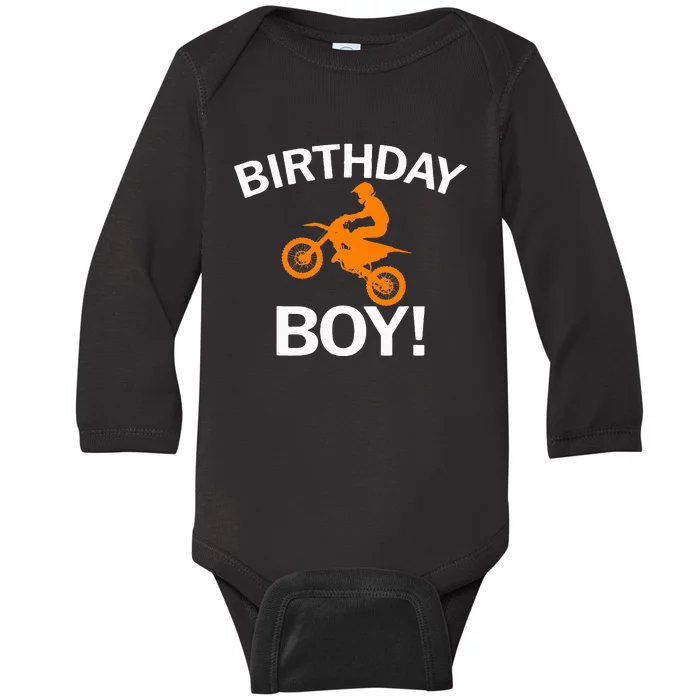 Birthday MX Dirt Bike Motocross Baby Long Sleeve Bodysuit