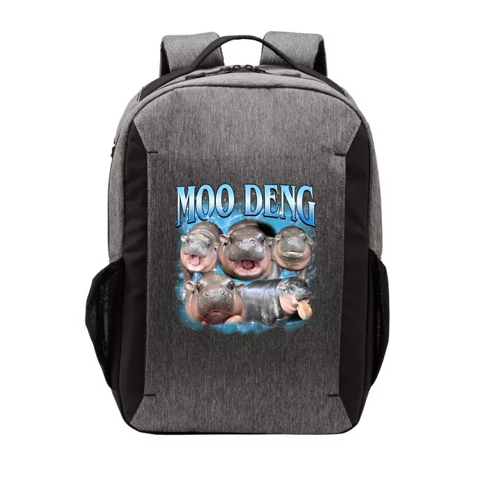 Blue Moo Deng Meme Hippo Funny Vector Backpack