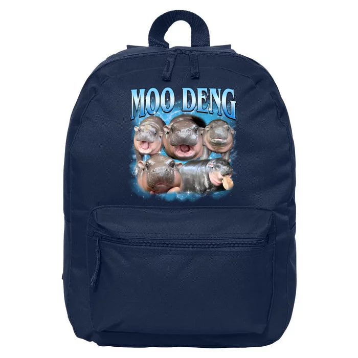 Blue Moo Deng Meme Hippo Funny 16 in Basic Backpack