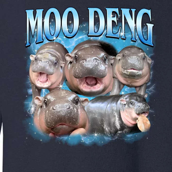 Blue Moo Deng Meme Hippo Funny Toddler Sweatshirt