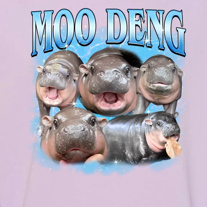 Blue Moo Deng Meme Hippo Funny Garment-Dyed Sweatshirt