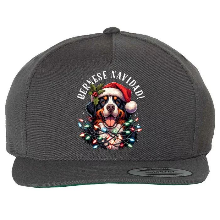 Bernese Mountain Dog Christmas Funny Bernese Navidad Berner Wool Snapback Cap