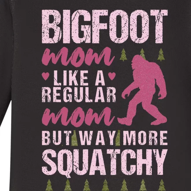 Bigfoot Mothers Day Mom Squatch Baby Long Sleeve Bodysuit