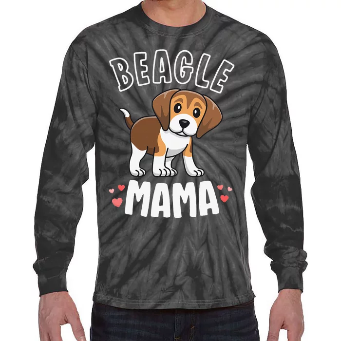 Beagle Mama Dog Mom For  Gift For mother's day Tie-Dye Long Sleeve Shirt