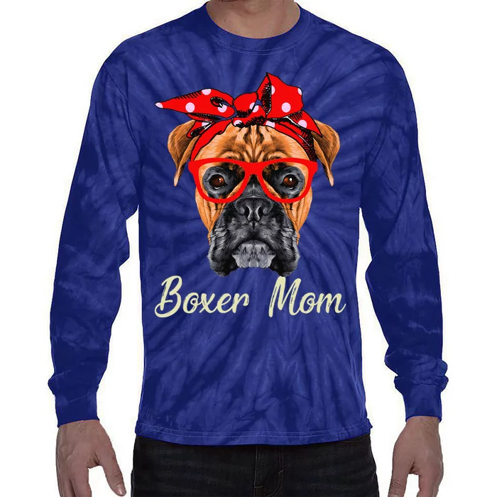 Boxer Mom Dogs Mothers Day Dog Lovers Gifts Tie-Dye Long Sleeve Shirt