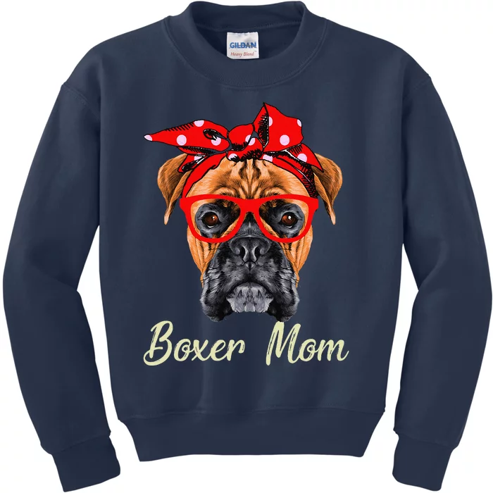 Boxer Mom Dogs Mothers Day Dog Lovers Gifts Kids Sweatshirt