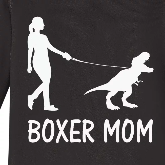 Boxer Mom Dog Boxer Mama Dinosaur Baby Long Sleeve Bodysuit