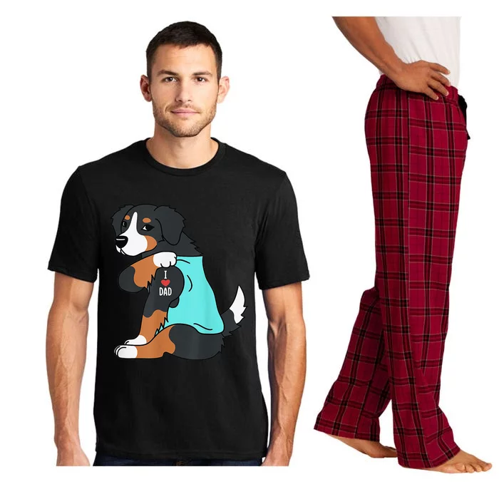 Bernese Mountain Dog I Love Dad Funny Dog Fathers Day Pajama Set