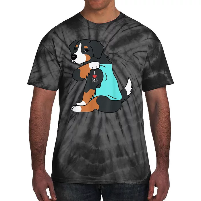 Bernese Mountain Dog I Love Dad Funny Dog Fathers Day Tie-Dye T-Shirt