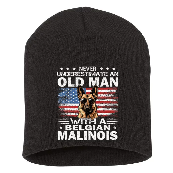 Belgian Malinois Dog Breed Never Underestimate An Old Man Short Acrylic Beanie