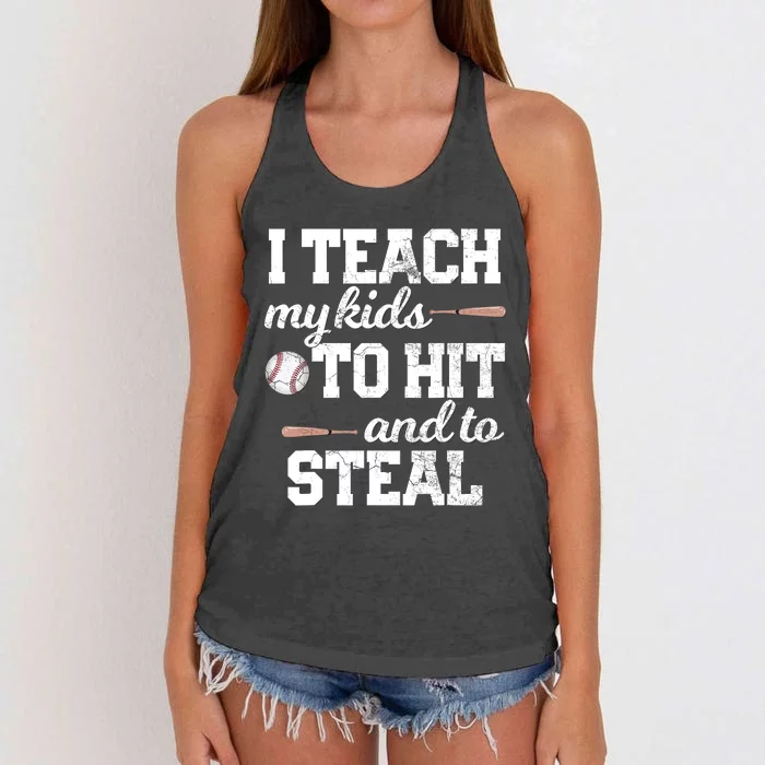 Baseball Mom Dad Gift Women's Knotted Racerback Tank