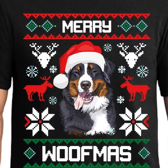 Bernese Mountain Dog Gift For Merry Christmas Woofmas Berner Gift Pajama Set