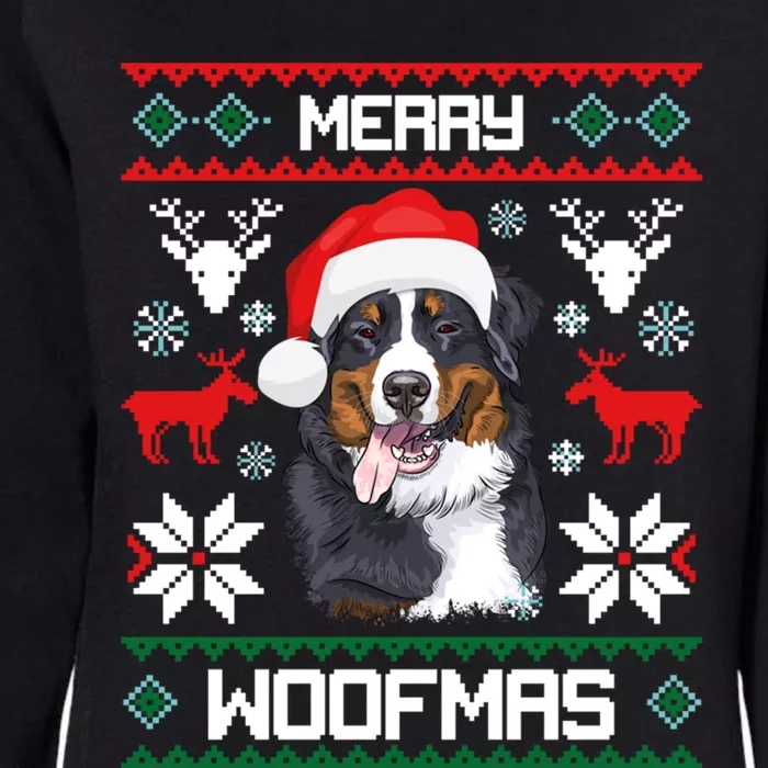 Bernese Mountain Dog Gift For Merry Christmas Woofmas Berner Gift Womens California Wash Sweatshirt