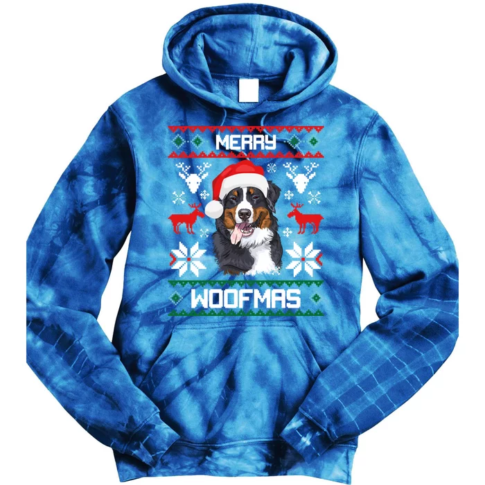 Bernese Mountain Dog Gift For Merry Christmas Woofmas Berner Gift Tie Dye Hoodie