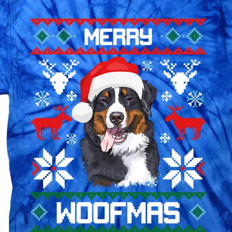 Bernese Mountain Dog Gift For Merry Christmas Woofmas Berner Gift Tie-Dye T-Shirt