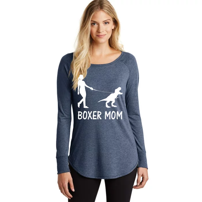 Boxer Mom Dog Boxer Mama Dinosaur Women Mothers Day Women's Perfect Tri Tunic Long Sleeve Shirt