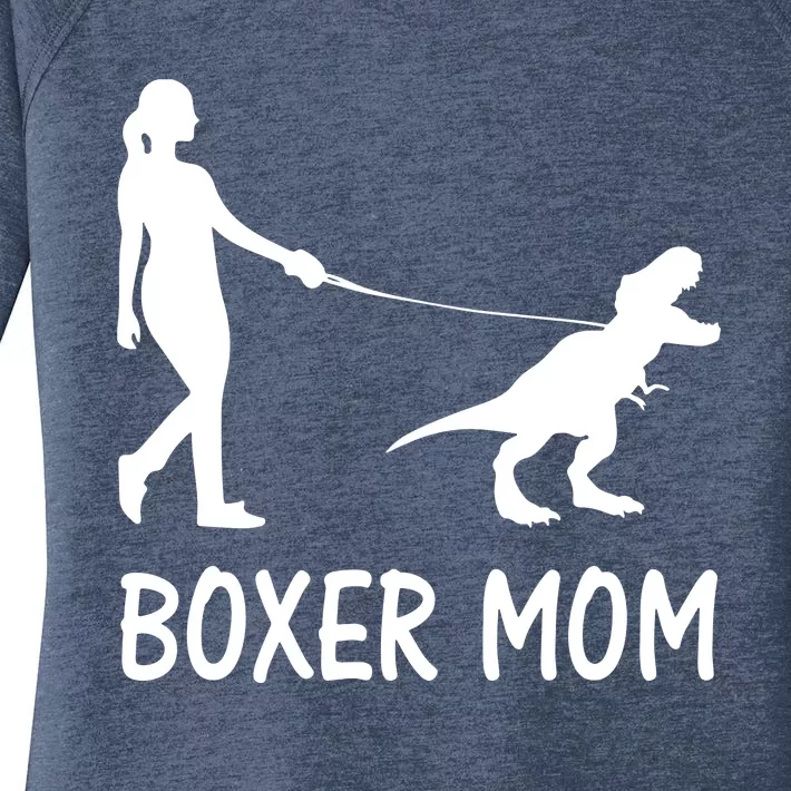 Boxer Mom Dog Boxer Mama Dinosaur Women Mothers Day Women's Perfect Tri Tunic Long Sleeve Shirt