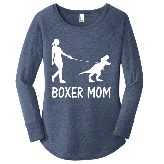 Boxer Mom Dog Boxer Mama Dinosaur Women Mothers Day Women's Perfect Tri Tunic Long Sleeve Shirt