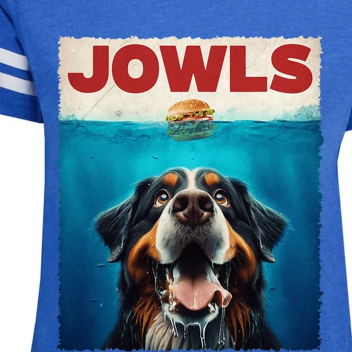 Bernese Mountain Dog Jowls Classic Adorable Animal Outfits Enza Ladies Jersey Football T-Shirt